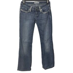 Daytrip Leo Bootcut Jeans w/White Stitch Detail & Slight Bling